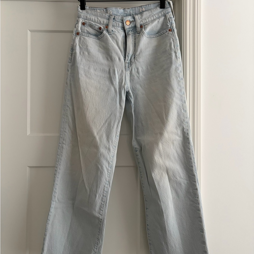 J. Crew Light Blue Slim Wide Leg Ankle Length Jeans | 24 inch waist